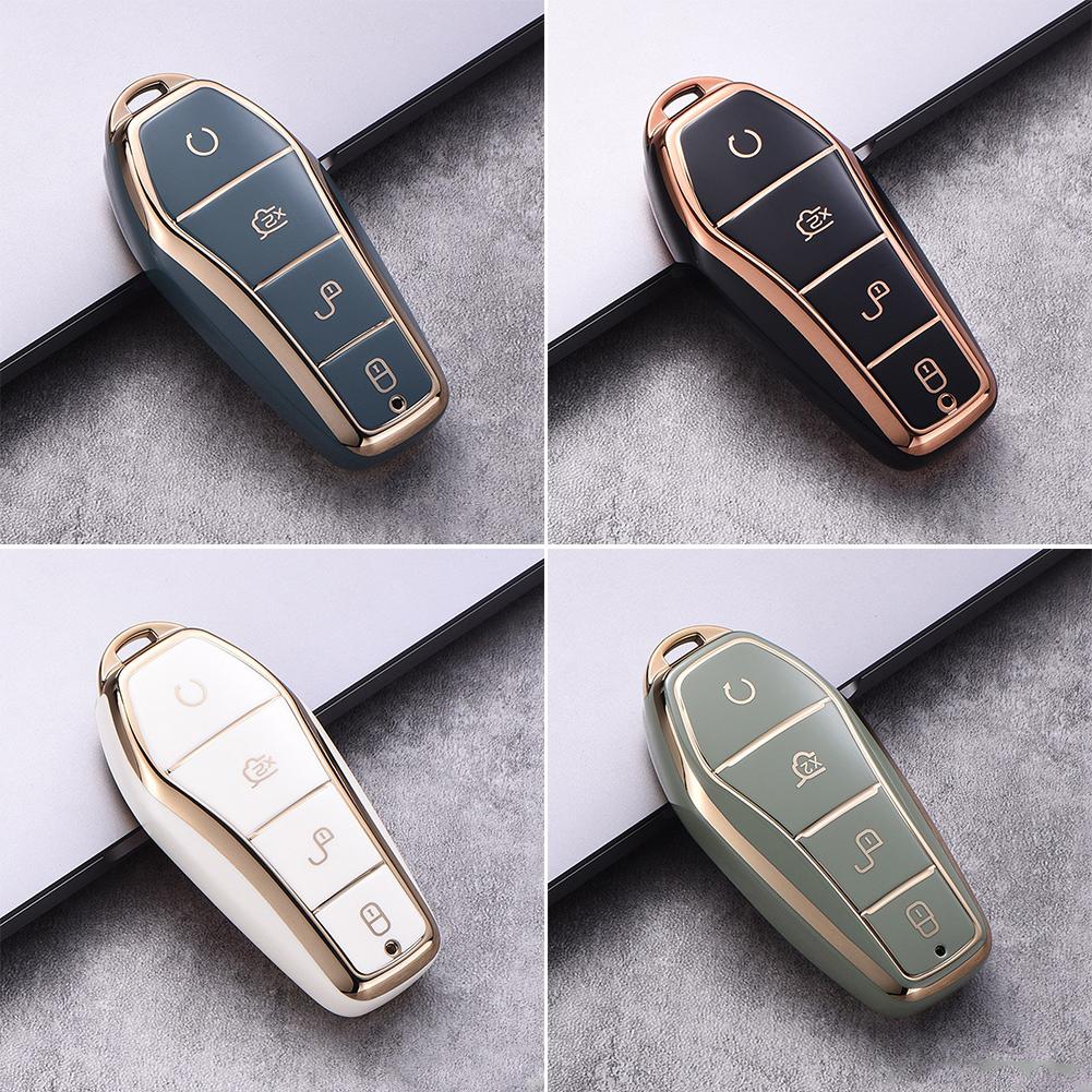 

Soft TPU Car Key Case 4 Buttons Remote Control Protect Cover Durable Accessories For BYD Qin Plusdmi Atto 3 Han EV