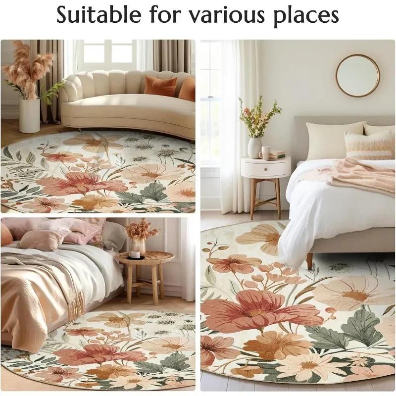 Tree of Life Round Rugs Yoga Floor Mat Nature Mandala Design Circle Carpet Home Living Room Bedroom Decor Ancient Spiritual Rug