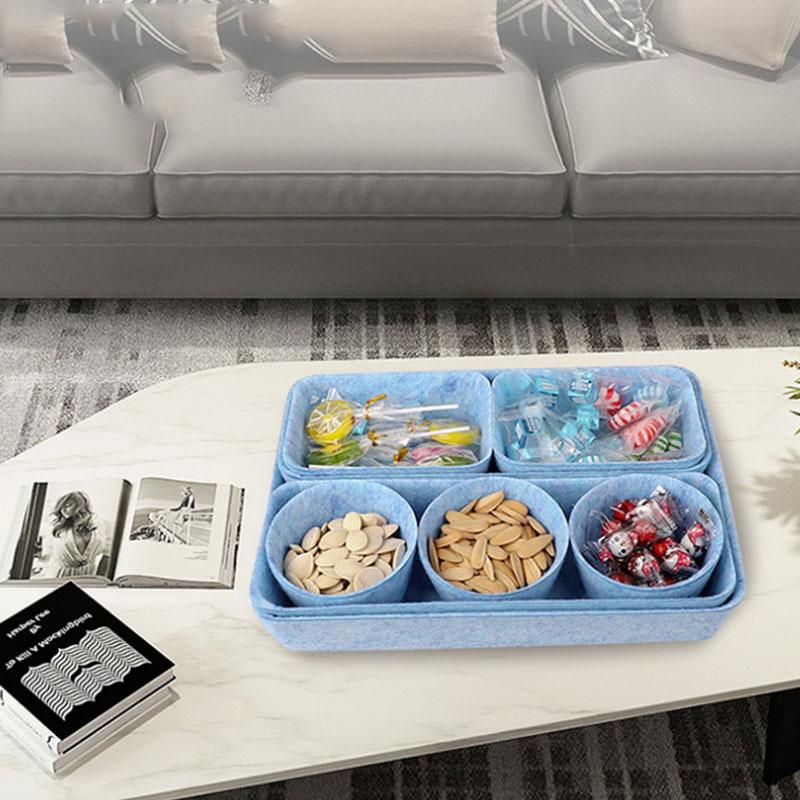 1pc Felt Drawer Organizer Tray Felt Drawer Organizer Tray Household Storage Box for Snack Gadgets and Jewelry Storage