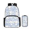 Cartoon Animation Backpack Student Backpack Full Print Backpack Portable Stationery Box Two-Piece Set