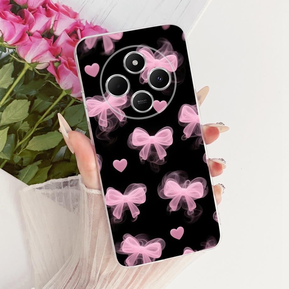 For Xiaomi Redmi 14C 14R Redmi A4 A3 Pro / Pooc C74 M7 5G Phone Case Flower Butterfly Bowknot Bumper Soft Silicone Clear Funda