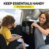 Waterproof Kick Mats Backseat Protector, Car Seat Back Protectors Black Seat Cover for Kids with 3 Pocket Storage Organizer,