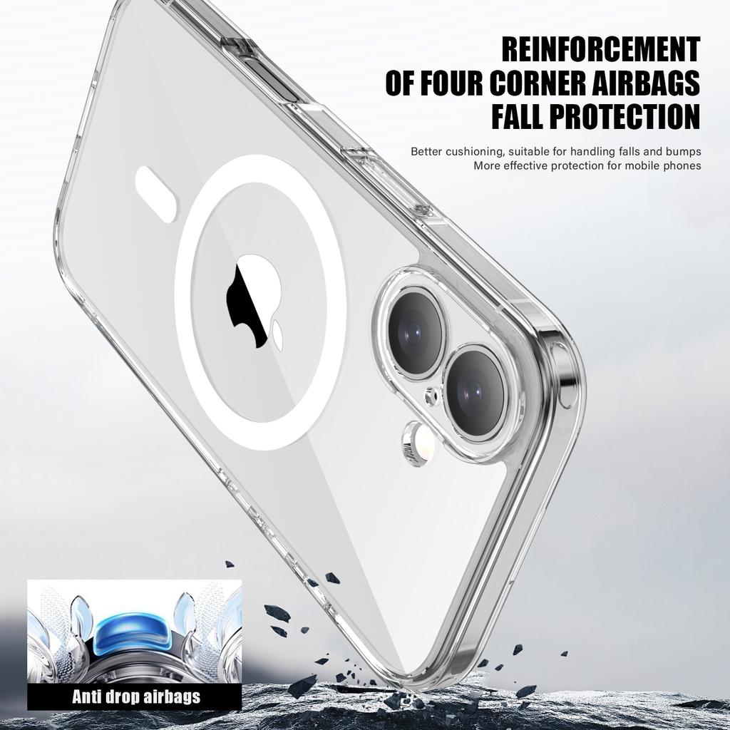 For iPhone 17 Case Compatible with MagSafe Precise Cutouts TPU+PC Clear Phone Back Cover