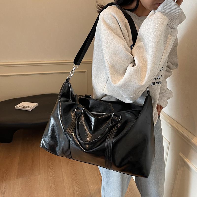 Men's and Women's PU Waterproof Business Trip Storage Bag Commuting Hand Luggage Bag Fashionable and Atmospheric Outing Travel Bag