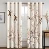 Chinese Drape Flower Bird Branch Print Curtain for Bedroom Room Balcony Floor-to-ceiling Window Kitchen Blinds Curtain 2 Panels