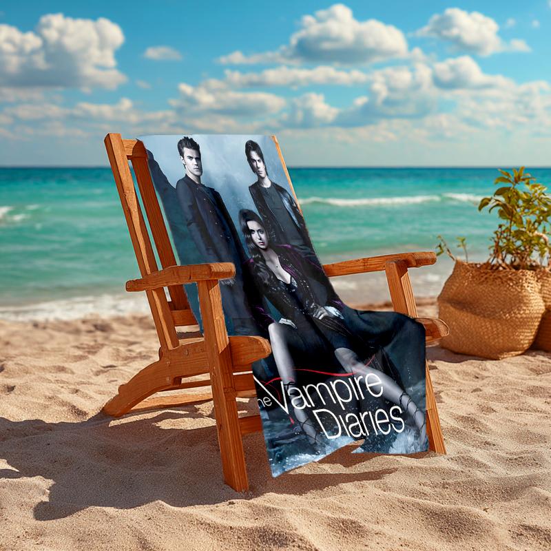 1pc The Vampire Diaries4 Beach Towel, Comfortable and Thick, and Swimming/Bath/Picnic/Camping Towel, Suitable for Seaside Beaches