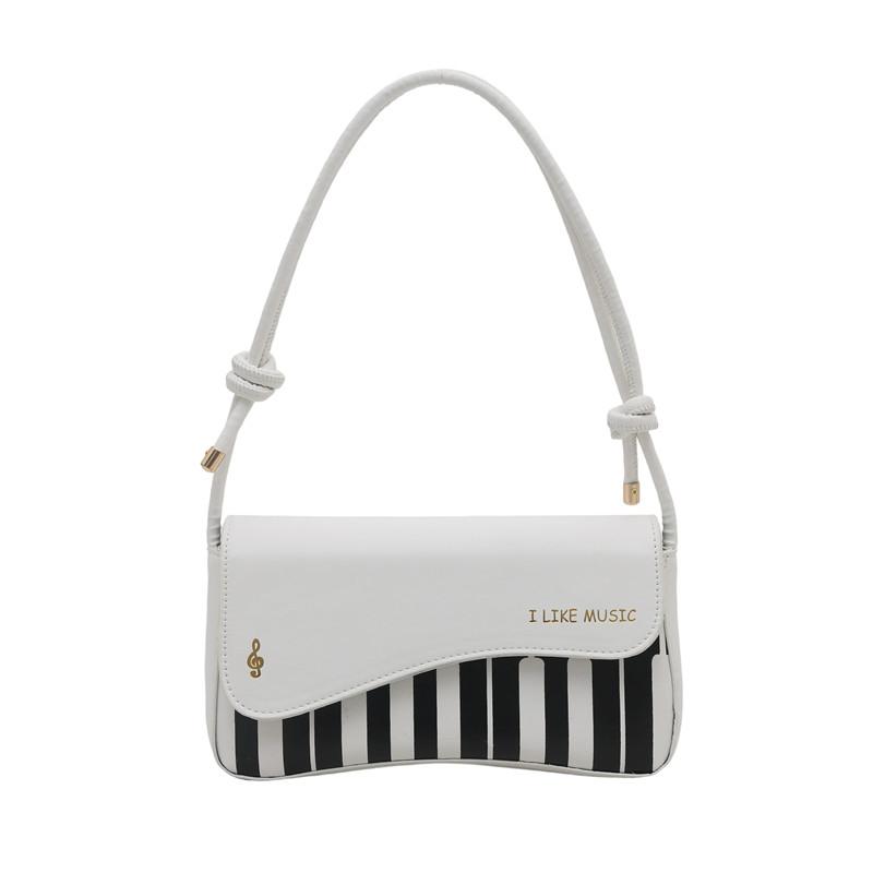 

Korean Piano Design Women s Shoulder Bag PU Leather Fashion Crossbody Messenger Handbag Stylish Bag for Ladies білий