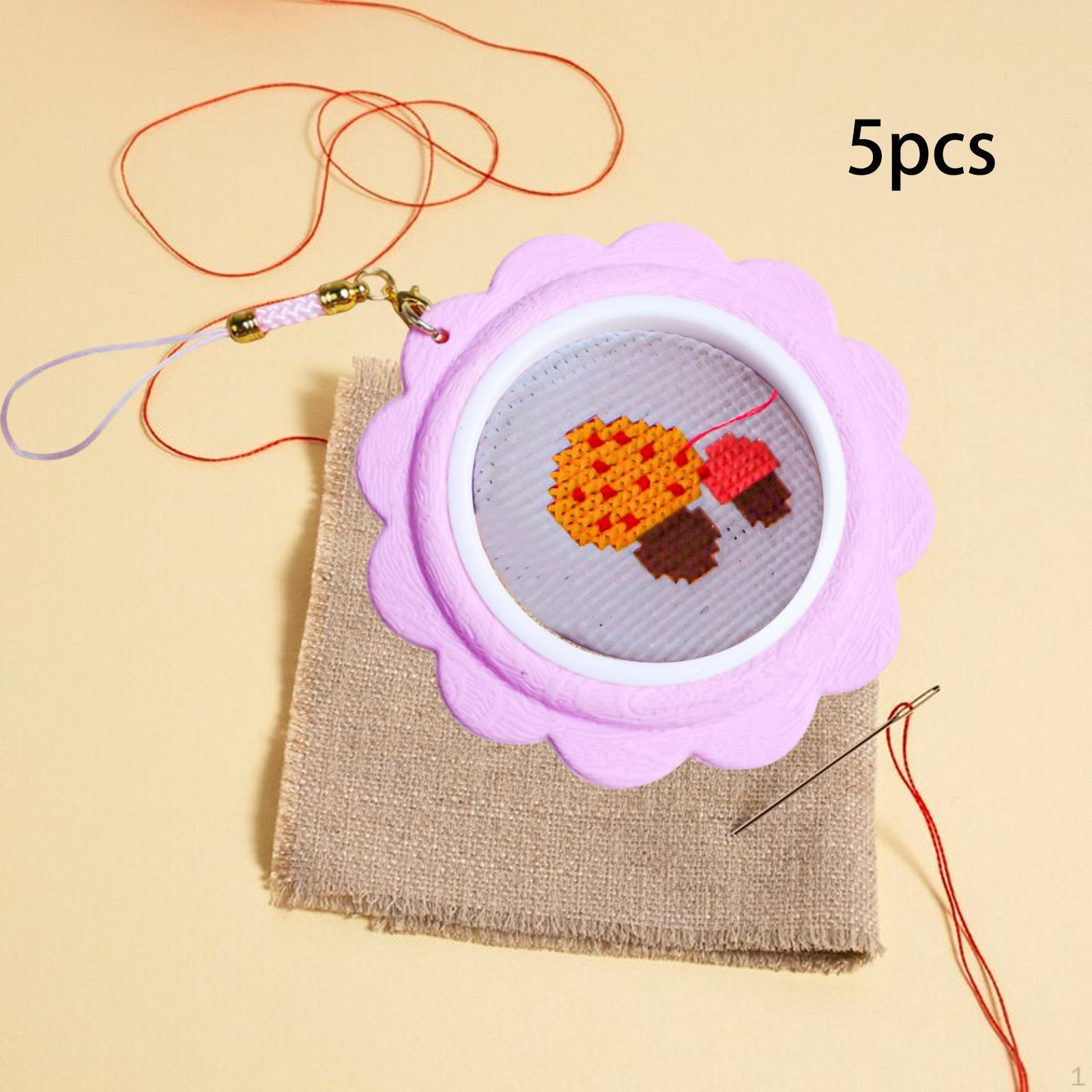 

5 Pieces Mini Embroidery Hoop Crafting Ring Frame for Handy Sewing фіолетовий
