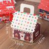 10pcs Christmas Cookie Snack Bag Kraft Paper Packing Box Creative Candy Gift Boxes  for Xmas Party