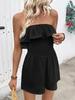 2026 Spring/Summer Women's Sleeveless Bandeau Ruffled Romper - European & American Holiday Style
