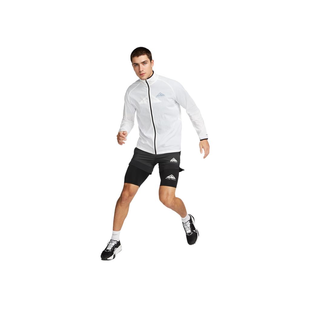 Nike Trail Aireez Solid Color Logo Zip-Up Long Sleeve Jacket Men Jackets White DX6884-100