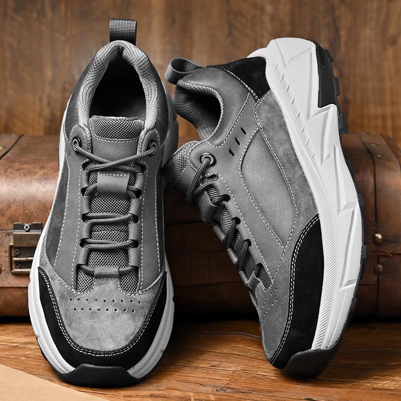 Fashion Luxury Brand Men Genuine Leather Sneakers Thick Bottom Men's Walking Shoes New Arrival Sneakers Man Skateboard Footwear Trainers