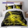 Name Custom Borussia Dortmund Pattern Bedding Set Quilt Cover Pillowcase Home Decor Gift (1 * Duvet Cover + 2 * Pillowcase, Without Core)