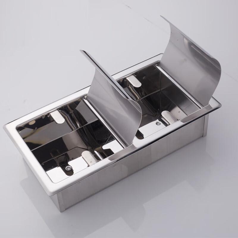 FANSUN Recessed 304 Stainless Steel Double Tissue Holder