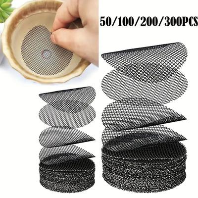 Tapis en Maille pour Pots de Fleurs Grille Rond Trou d'Égouttage pour Fond de Pot Empêcher la Perte de Terre Anti Bonsaï 50/100/200/300PCS