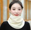Classic Solid Color Snap Neck Scarf Thick Velvet Warm Cover Autumn Winter Riding Windproof Neckband For Outdoor Cold Protection