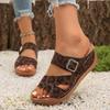 Fashion Summer Women Wedge Sandals Premium Orthopedic Open Toe Sandals Vintage Anti-slip Leather Casual Female Platform Retro Shoes