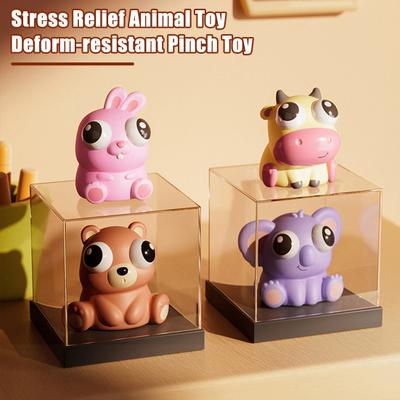 Dier Knijpspeeltje Poppende Ogen Langzame Terugslag Stressverlichting Konijn Uil Eend Koe Beer Knijpbare Kneed Fidget Sensorisch Speelgoed Kinderen Volwassenen Cadeau