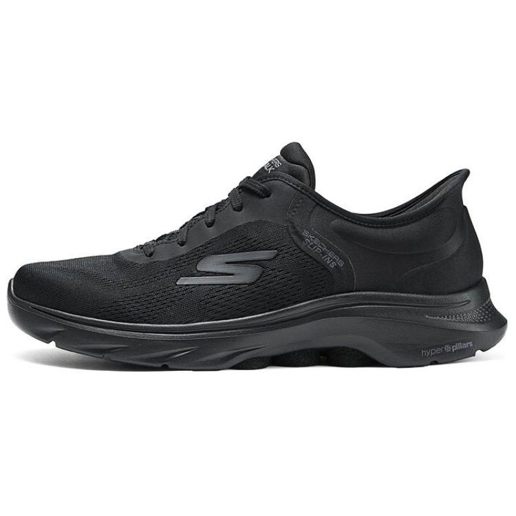 Skechers Go Walk 7 Slip-Ins Mesh Round Toe Lace-Up Comfortable Fashion Low-Top Casual Shoes Men sneakers Black 216550-BBK 44.5