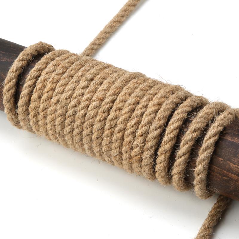 Sturdy Handmade Three-Strand Cotton-Hemp Rope for DIY Projects - Thick White Binding or Air Conditioner Water Pipe