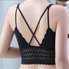 Plus Size Women's Sexy Lace Bra Thin Style with Cross-Over Design for Side Boob Control Anti-Drooping and Lifting Function