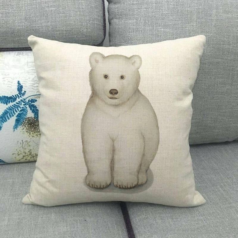 Simple Animal Pattern Collection Digital printing short plush pillow covers for car sofa office cushion cover home goods