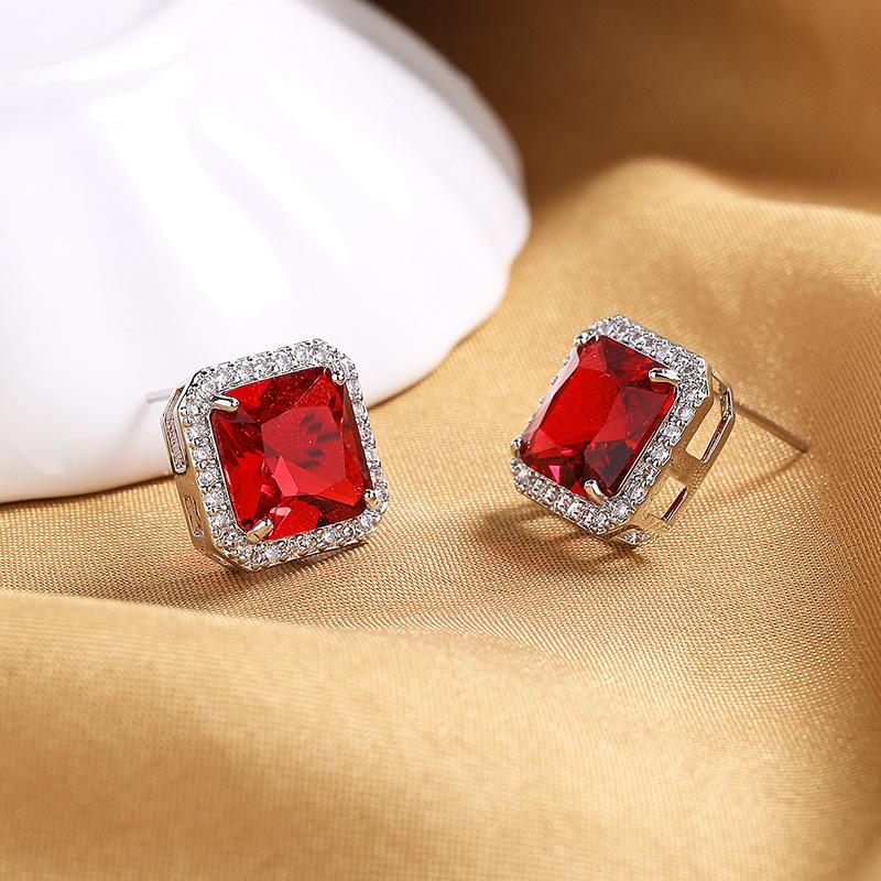 

Женские серьги Lindon из медного сплава с цирконием, серьги-капли для женщин, подарки для свадебной вечеринки красный