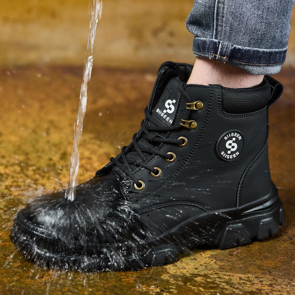 Men's Safety Shoes Anti-impact Steel Toe Puncture-resistant Kevlar Outdoor Construction Site Safety Boots Workshop Factory Work