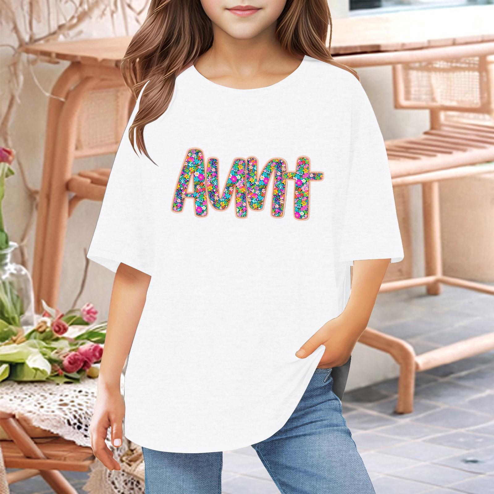 

Футболки для малышей, девочек и мальчиков, детские футболки с короткими рукавами и принтом для мальчиков и девочек 1-12 лет 100 белый