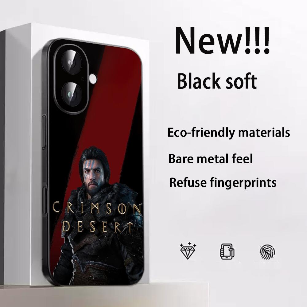 

Crimson Desert hot game poster Phone Case For iPhone 17 16 e 15 14 13 12 Plus Mini Pro Max Soft black Shockproof Cover iPhone17