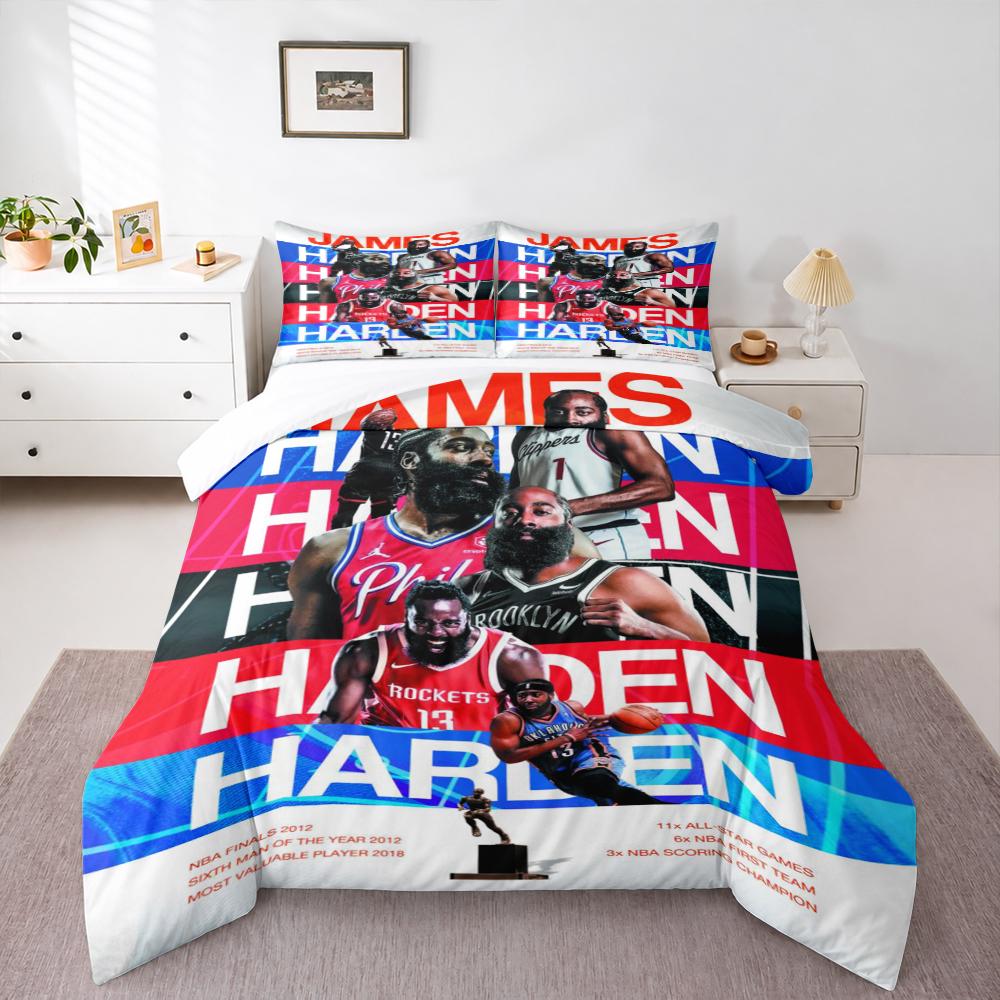 "James Harden NBA Career Highlights Bedding set - Bedding set (1 duvet cover, 2 pillowcases, duvet not included)."