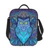 Owl Mandala Thermal Insulated Lunch Bag Women Animal Portable Lunch Tote for Work School Travel Multifunction Bento Food Box