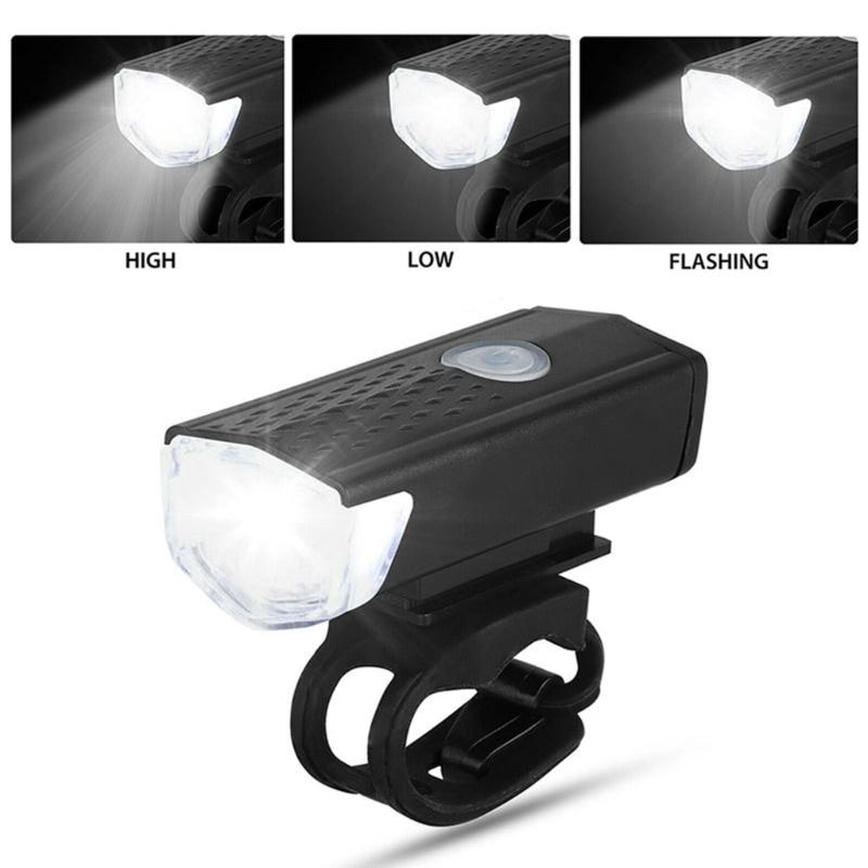 USB Rechargeable Bike Light Set Practical Bicycle-Front Headlight-and Back Taillight Easy to Install Cycling Accessories