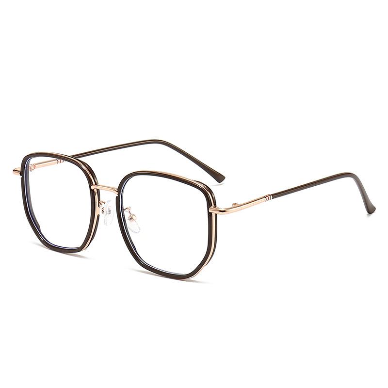 No Makeup Retro Literary Glasses Frame Men And Women Tr90 Large Frame Anti-Blue Light Glasses Frame Cross