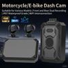 Motorcycle Dash Cam Dual 1080p Camera Recorder IP67 Waterproof Loop Recording 24H Parking Monitor Night Vision App Control