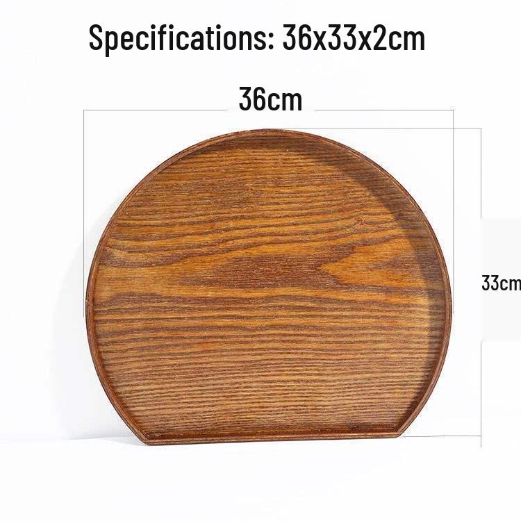 Japanese Wooden Half-Moon Bread & Sushi Tray - Simple INS Style Tea & Dinner Plate