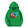Kinder Langarm Lockerer Pullover Buchstabenaufdruck Kordelzug Kapuzen-Sweatshirt