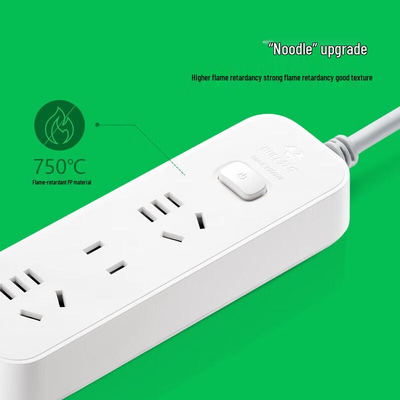 Bull 3-Outlet Power Strip with Master Switch, 1.8m Cord CN plug (adapter included)