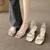 French evening wind thick heel cool slippers female summer wear high sense 2024 new fairy style fashion strap sandals female