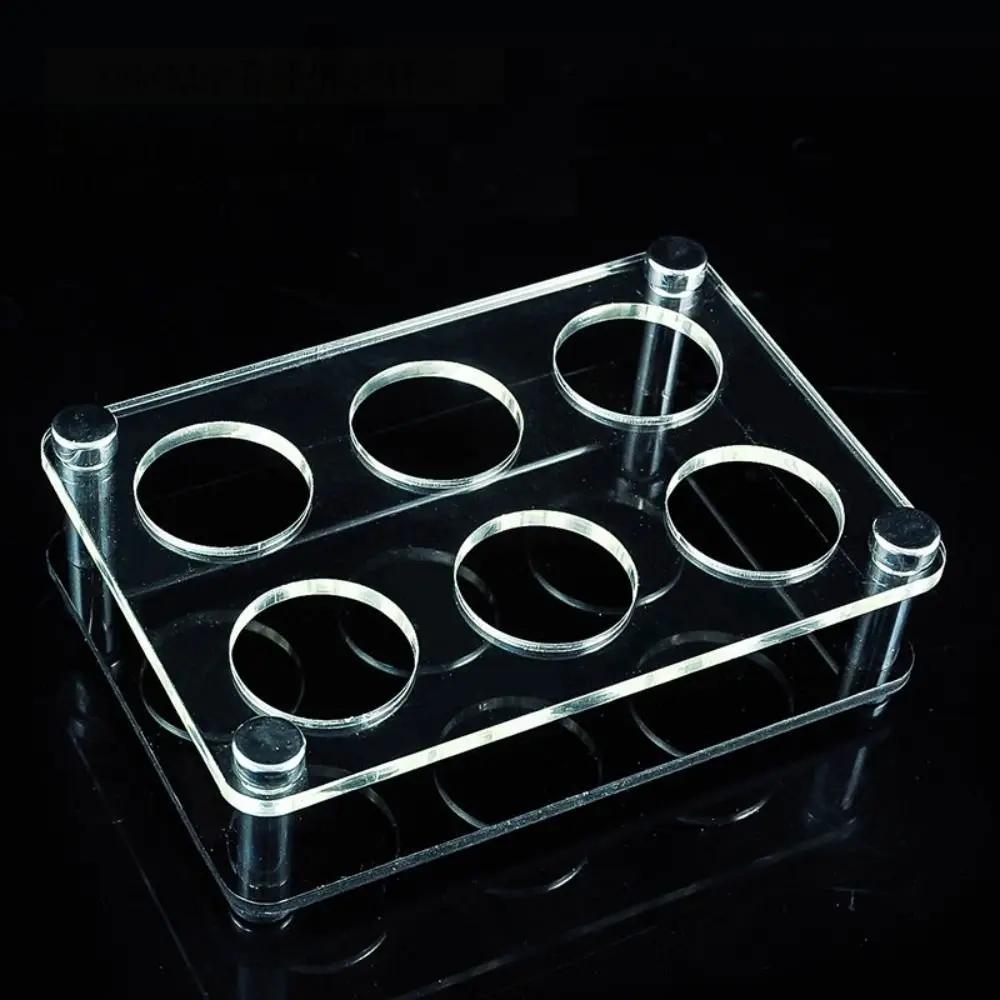 Průhledný akrylový držák na pohárky 32/38mm kulatý otvor Držák na vinné sklenice Černá základna Více přihrádek Podnos na podávání pohárků Bar