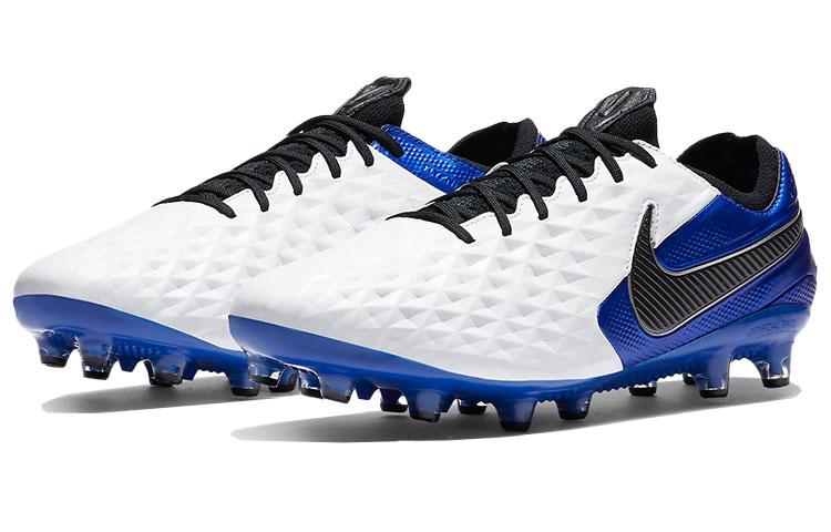 Nike Tiempo Legend 8 Elite AG Pro Low Top Soccer Shoes White/Blue BQ2696-104