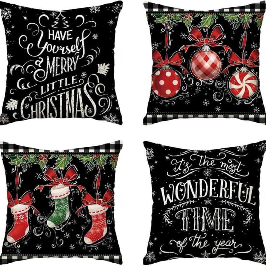 Christmas Christmas Pillowcase Home Decoration Cushion Living Room Bedroom Large Backrest Car Car Waist Protection Waist Pillowcase