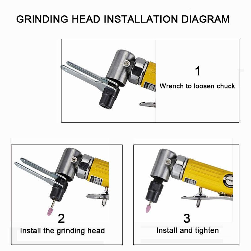 The Latest Pneumatic 90 Degree Engraving Grinder L-type Pneumatic Grinder Pneumatic Wind Mill Auto Repair Tool