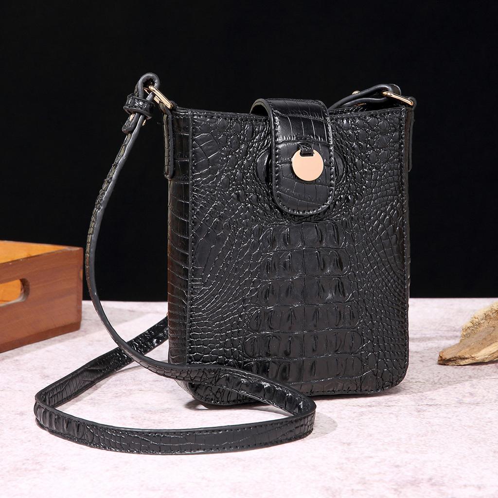 Nová Evropská a Americká Retro Crossbody Kabelka na Mobilní Telefon Peněženka Brahmin Vzor Krokodýla