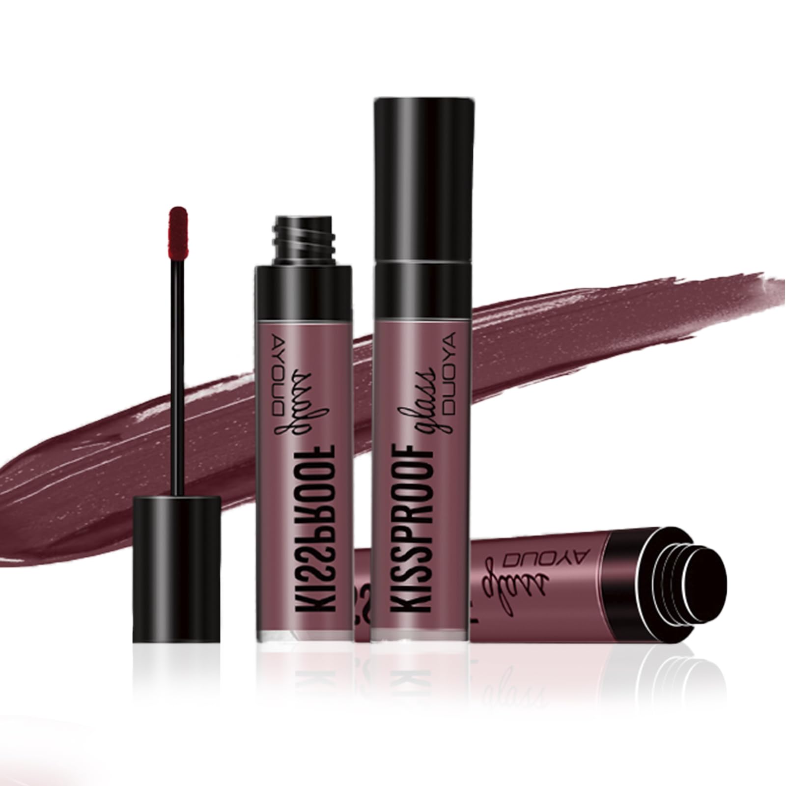 

Aopoka Matte Lip Liquid Lipstick with a Moist Matte Natural Soft Prevents Dry 10 Milk Gray Tint, Long-Lasting, Waterproof, Non-Smudge Finish,