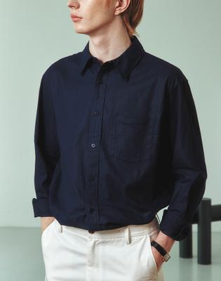 Meleugo Classic Prime Linen Shirt [Navy]