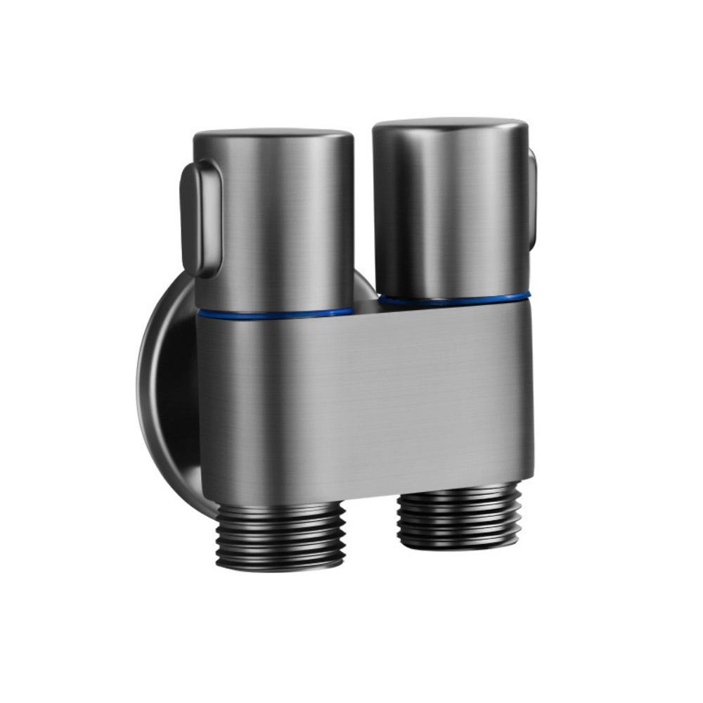 Durable Zinc Alloy Toilet Angle Valve Wall Mount Dual Outlet Bidet Sprayer Set Toilet Bidet Sprayer Bathroom серый