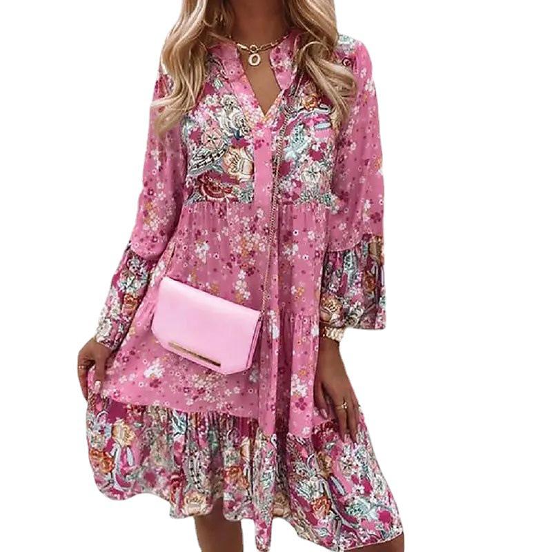 2022 Floral Patchwork Layered Mini Dress - Women's Spring/Summer Collection