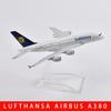 16cm Lufthansa Airbus 380 Flugzeugmodell Planel Flugzeug Diecast Metall 1/400 Maßstab Flugzeuge