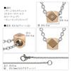 [Shinjuku Gin No Kura] Polyhedron Zirconia Surgical Stainless Steel Necklace In Rose Gold for Women, Hypoallergenic, Pink